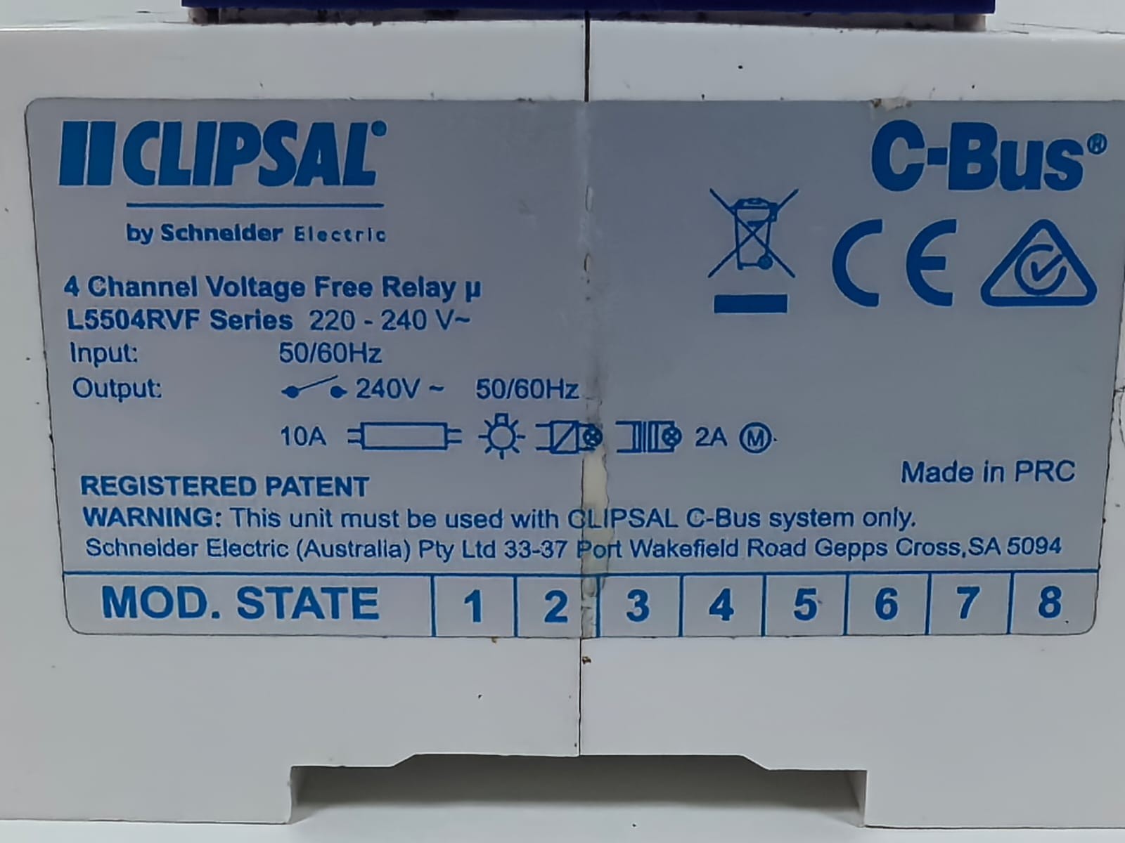 Clipsal L5504RVFP CLIPSAL L5504RVFP 4-CHANNEL VOLTAGE-FREE RELAY 220-240V(MFG.2020) 7