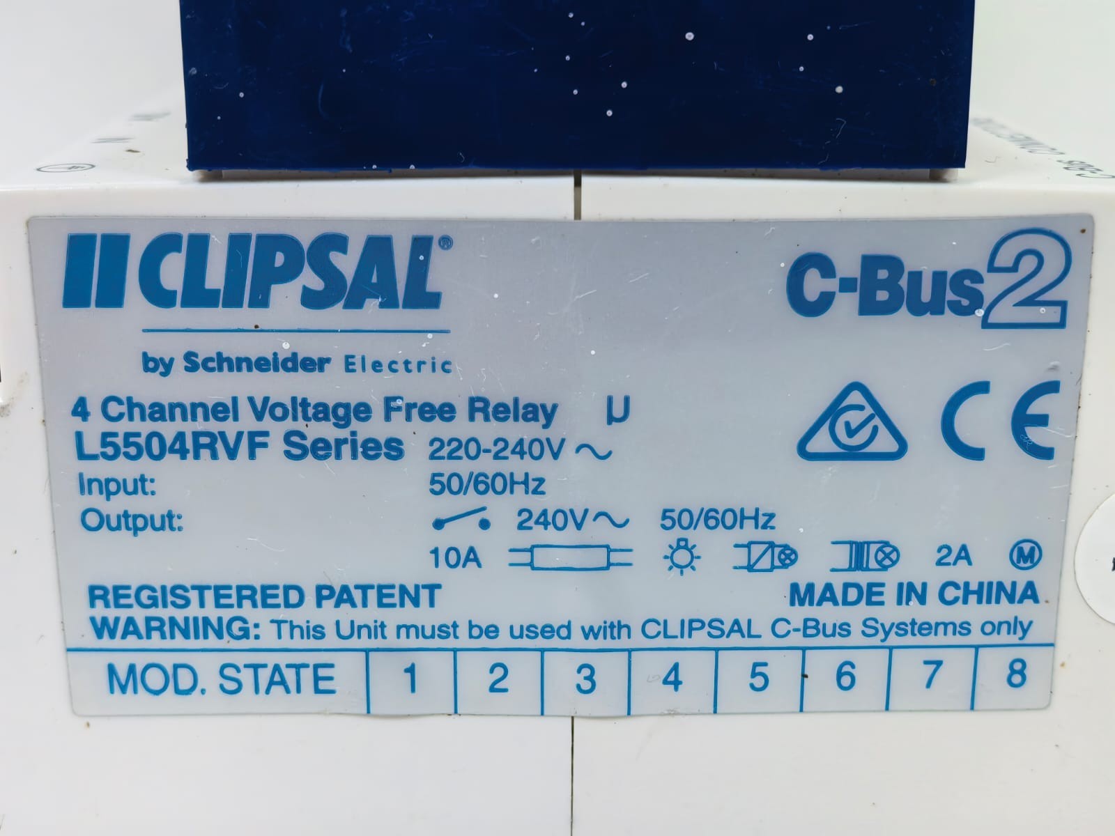 Clipsal L5504RVFP CLIPSAL L5504RVFP 4-CHANNEL VOLTAGE-FREE RELAY 220-240V(MFG.2012) 10