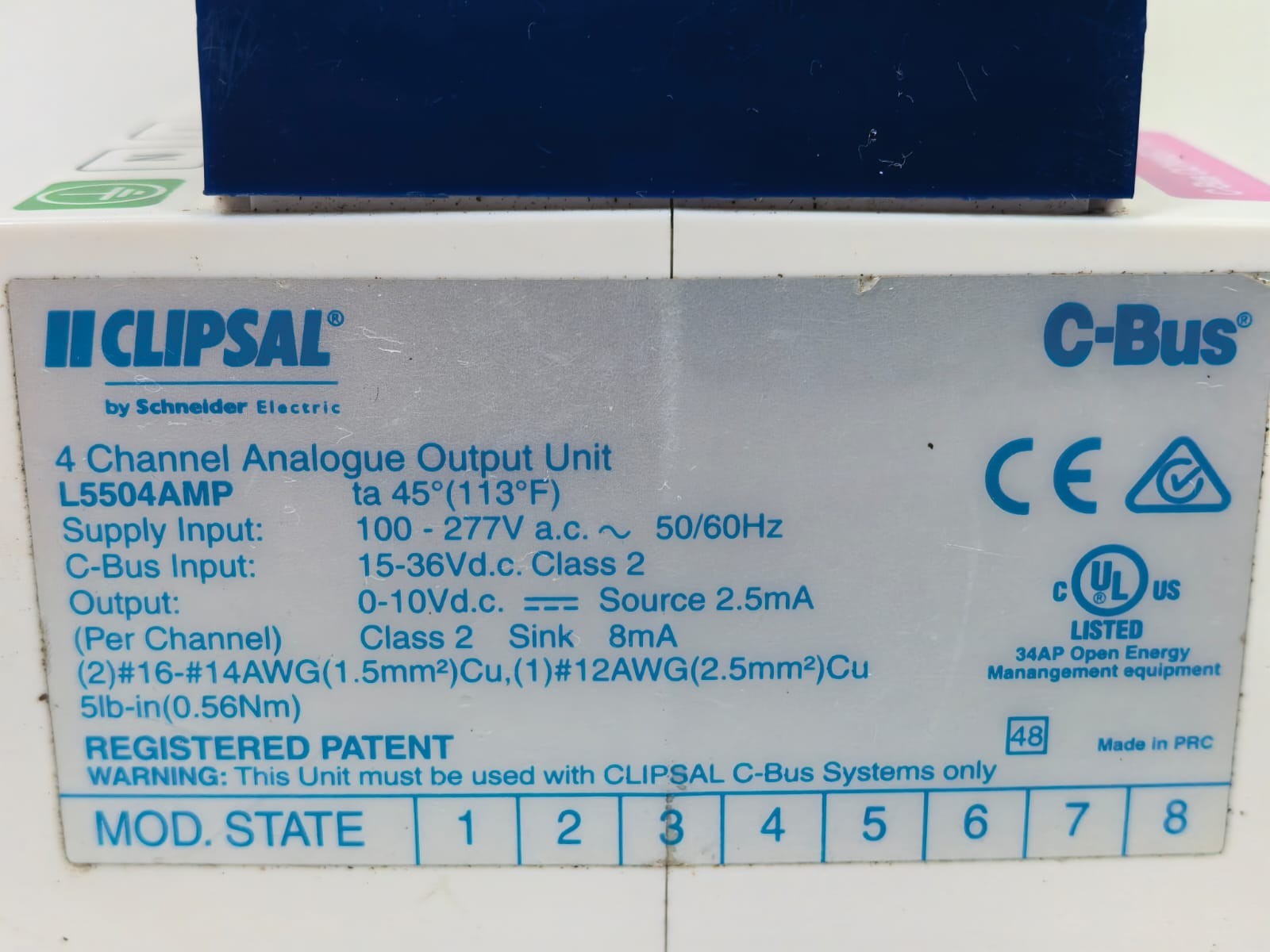 Clipsal L5504AMP CLIPSAL L5504AMP 4 CHANNEL ANALOGUE OUTPUT UNIT (MFG: 2016) 7