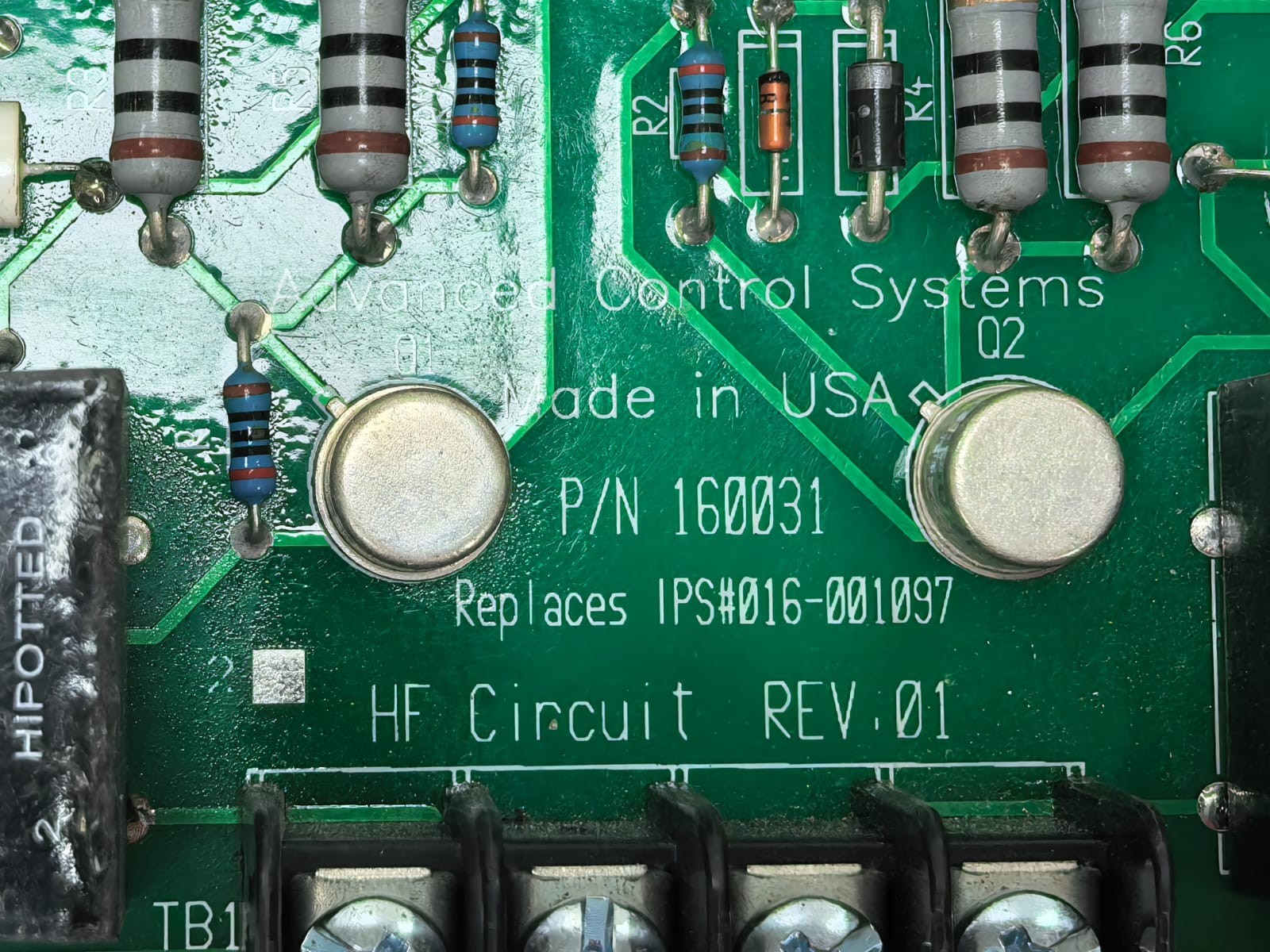 ADVANCED CONTROL SYSTEMS 160031 ADVANCED CONTROL SYSTEMS 160031 HF CIRCUIT REV.01 2