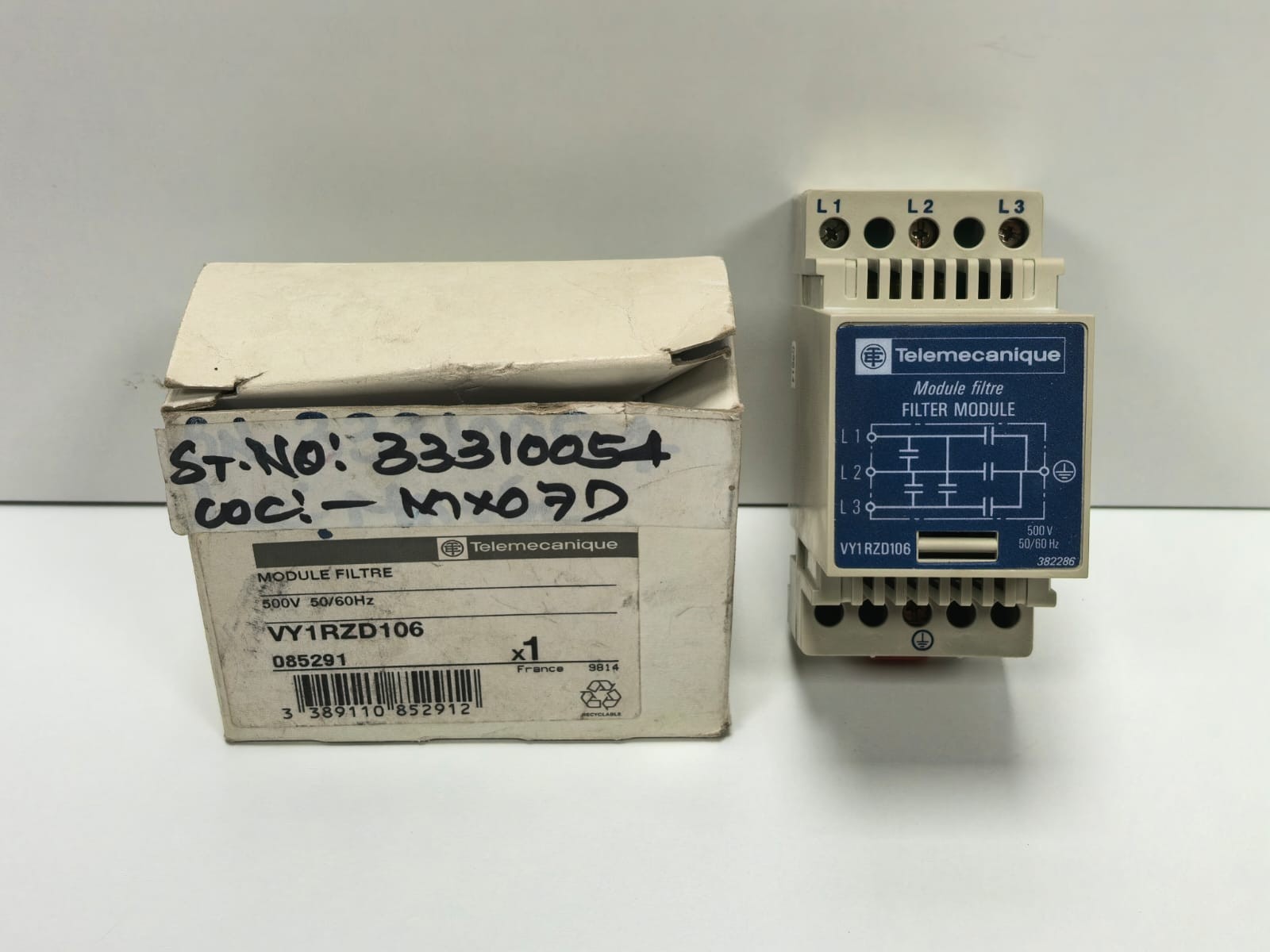 Telemecanique VY1RZD106 TELEMECANIQUE VY1RZD106 FILTER MODULE 500V 50/60HZ 1