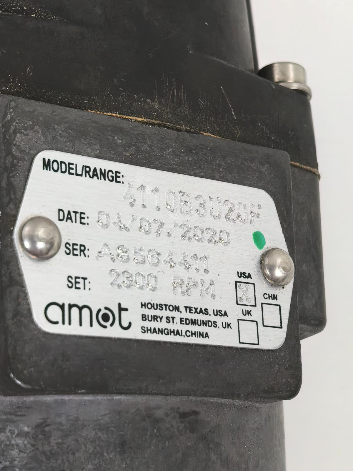 AMOT 4110B3U20F AMOT 4110B3U20F 2300RPM HYDRO-MECHANICAL OVERSPEED SENSING VALVE 8