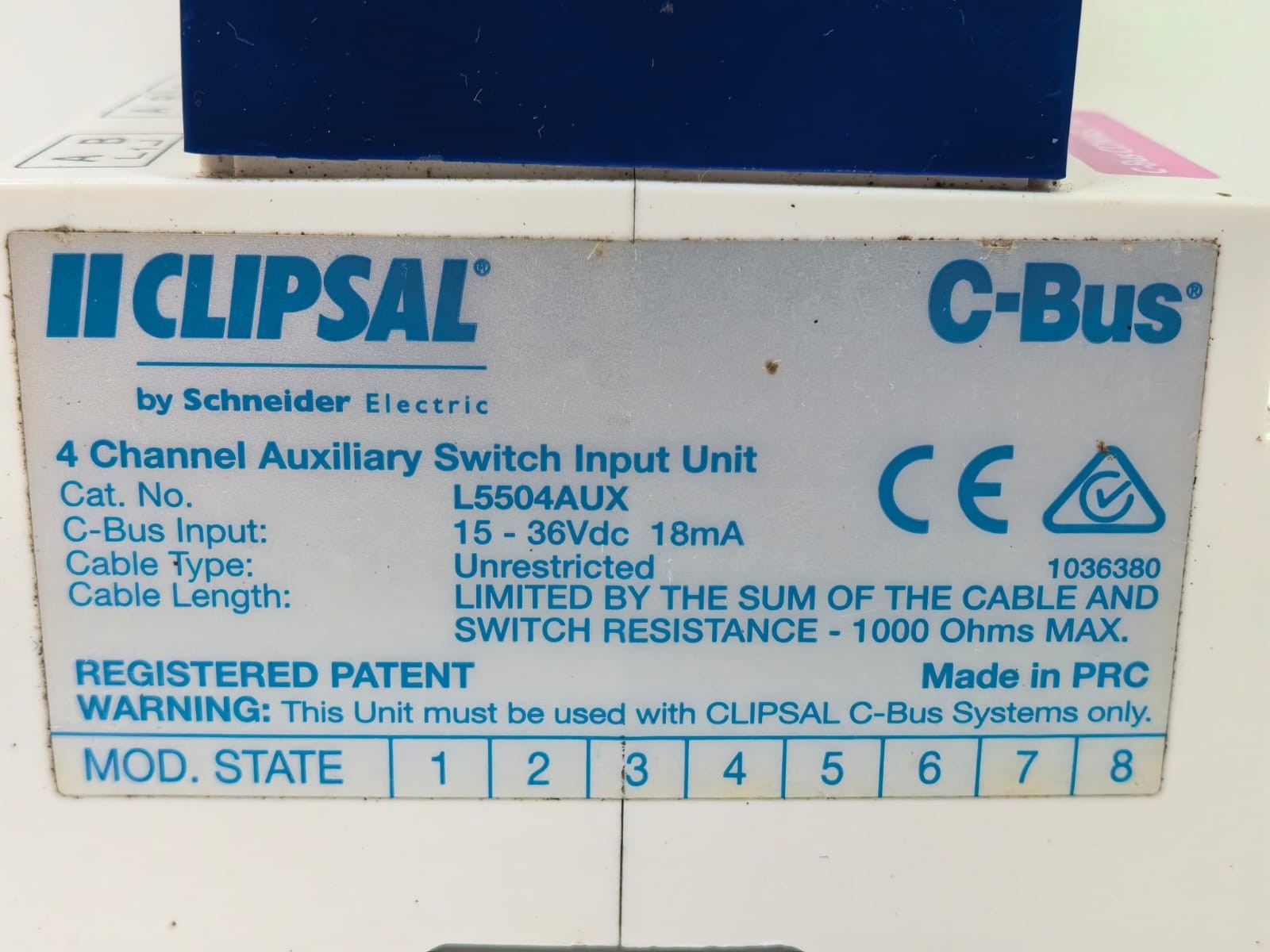 CLIPSAL L5504AUX CLIPSAL L5504AUX 4 CHANNEL AUXILLARY SWITCH INPUT UNIT (MFG:2016) 5